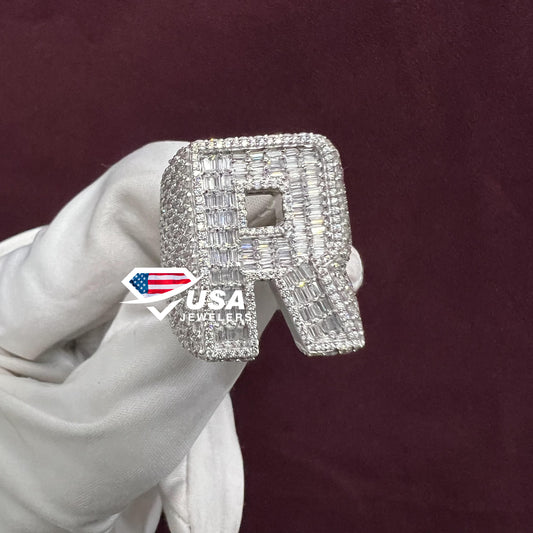 Moissanite Diamond Full Iced Out Custom Letter Men's Ring