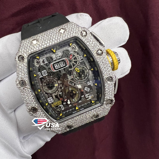 VVS Moissanite Diamond Hiphop Men's Wrist Watch