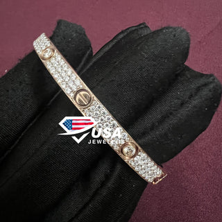 Cartier VVS Moissanite Diamond 18K Rose Gold Love Bracelet
