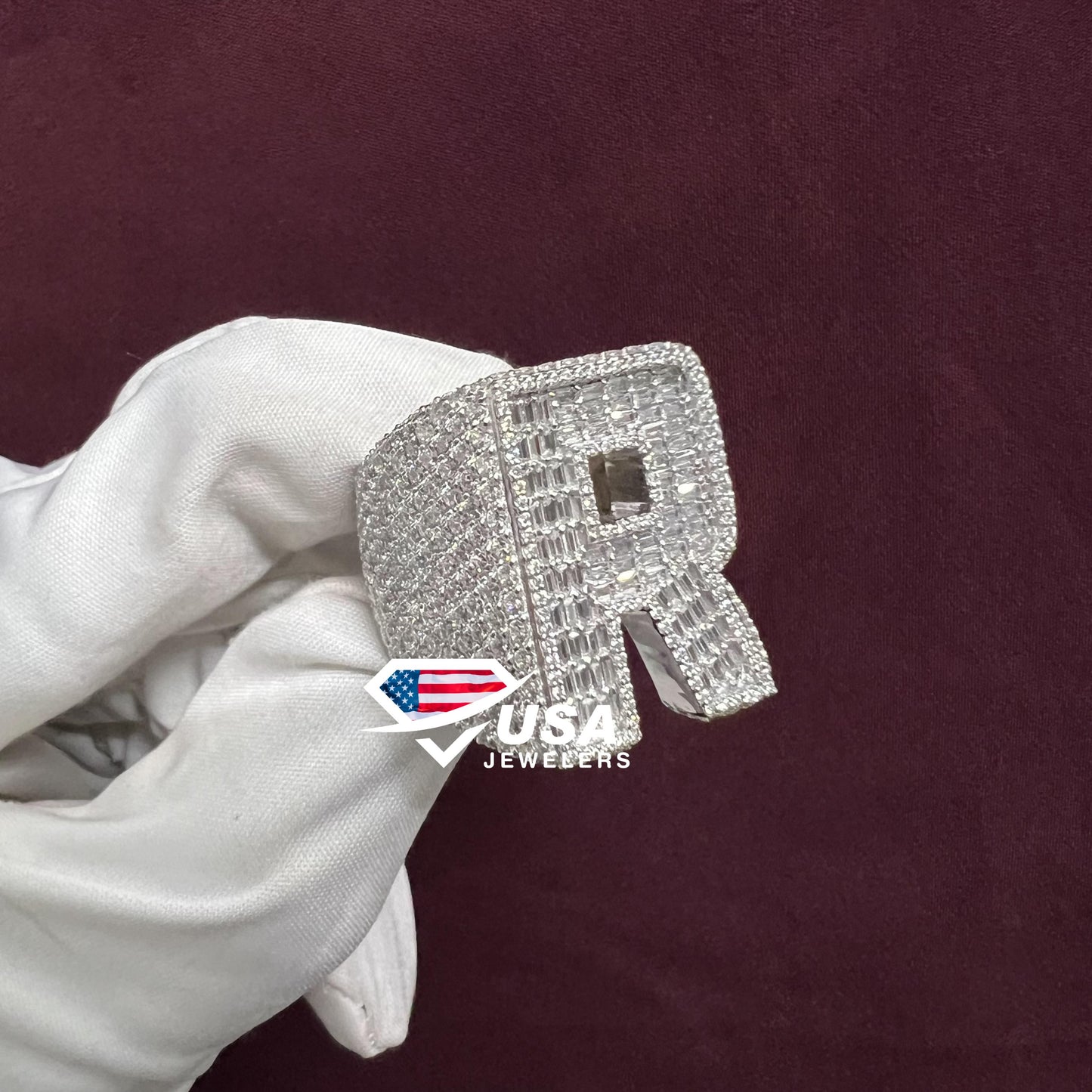 Moissanite Diamond Full Iced Out Custom Letter Men's Ring