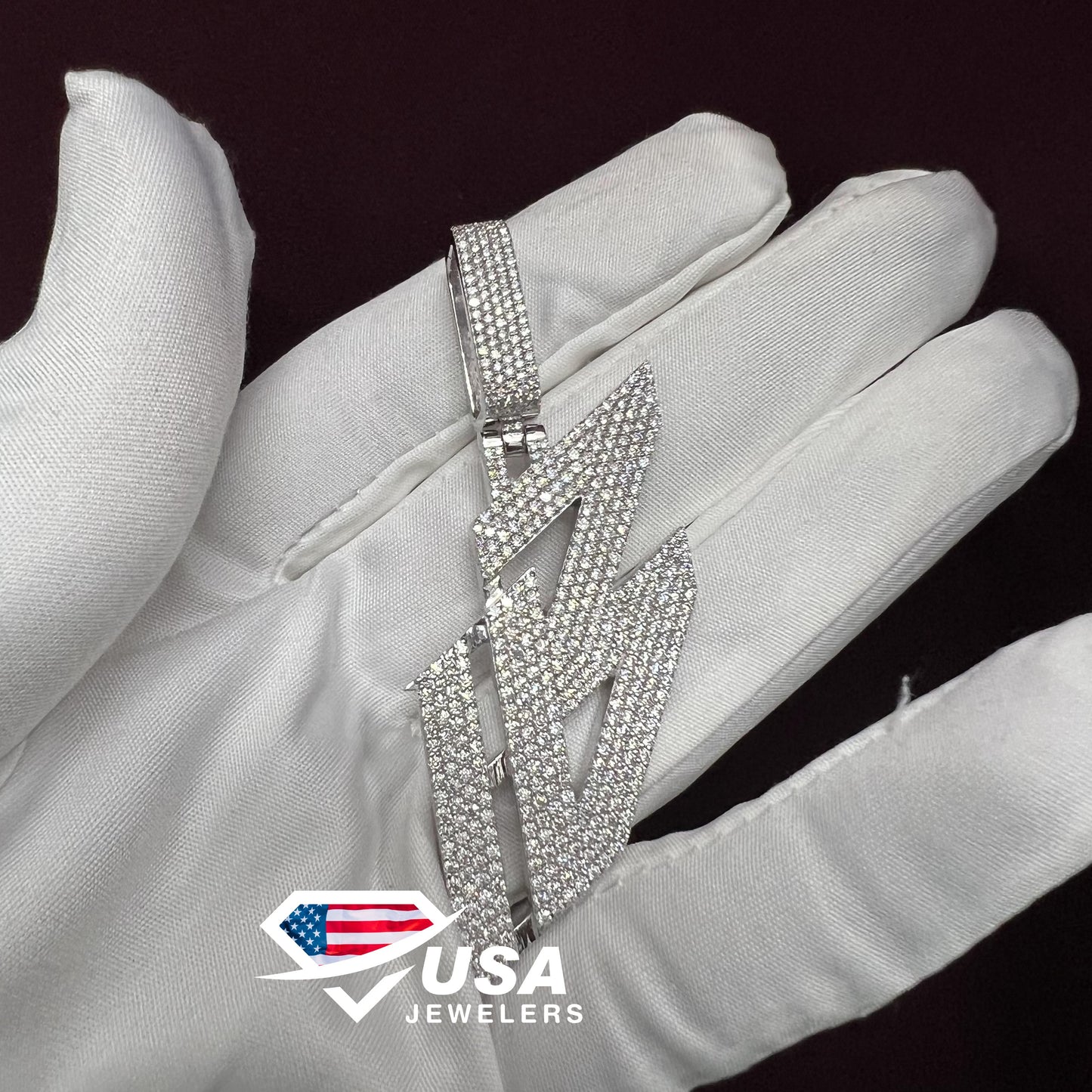 925 Silver VVS1 Moissanite Pendant , Custom Letter Pendant