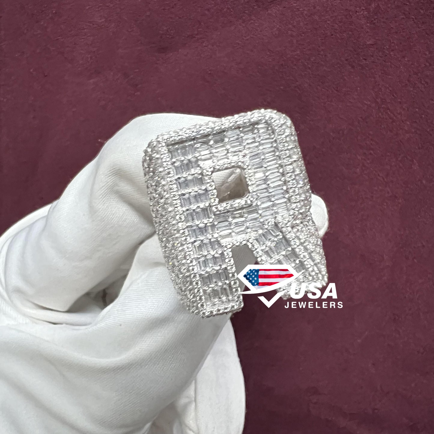 Moissanite Diamond Full Iced Out Custom Letter Men's Ring