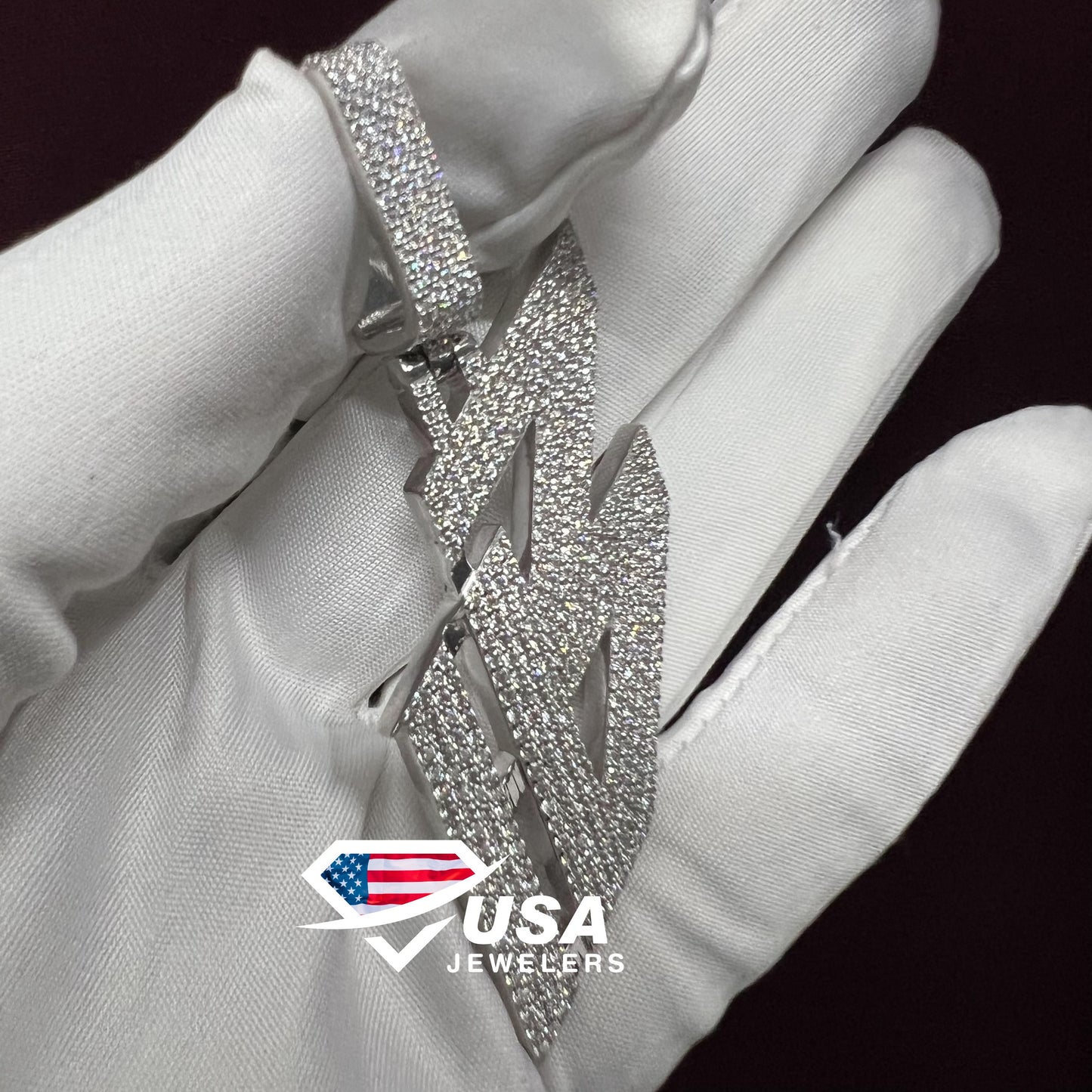 925 Silver VVS1 Moissanite Pendant , Custom Letter Pendant