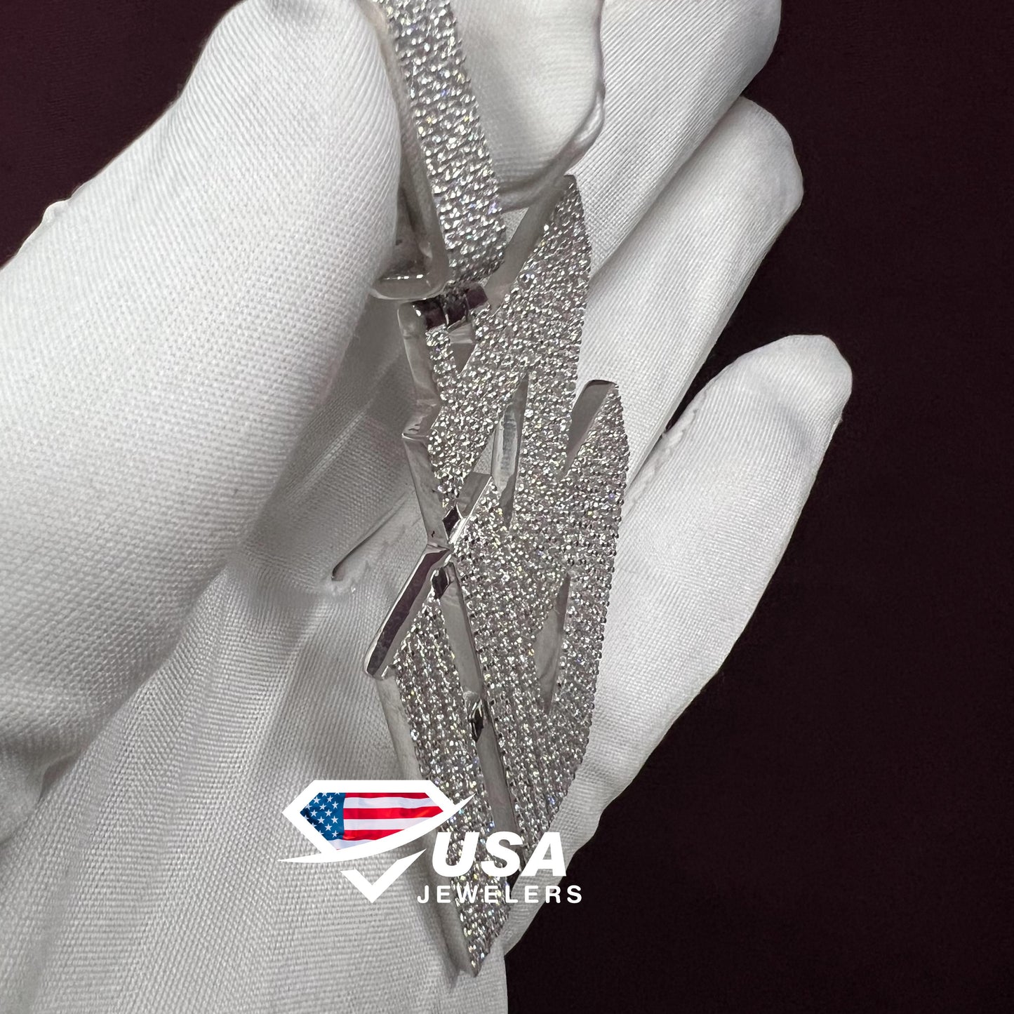 925 Silver VVS1 Moissanite Pendant , Custom Letter Pendant