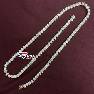 5MM VVS Moissanite Diamond 14K Rose Gold tennis Chain