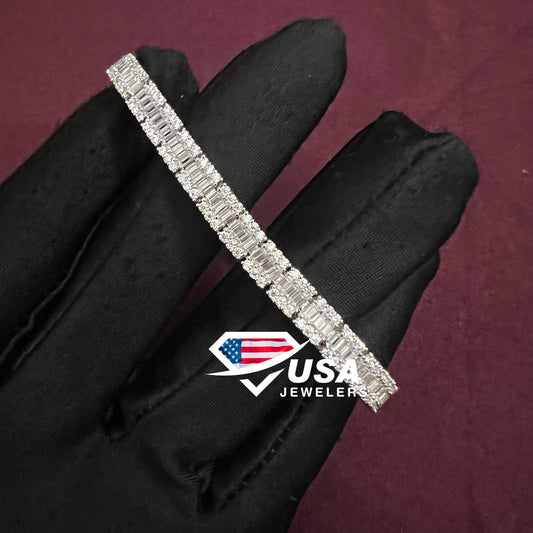 6mm Diamond Tennis Bracelet with 925 Silver for Men & Women
