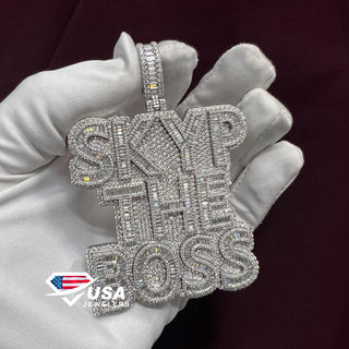 Custom name Bling Hip Hop 925 Sterling Silver Diamond Pendant