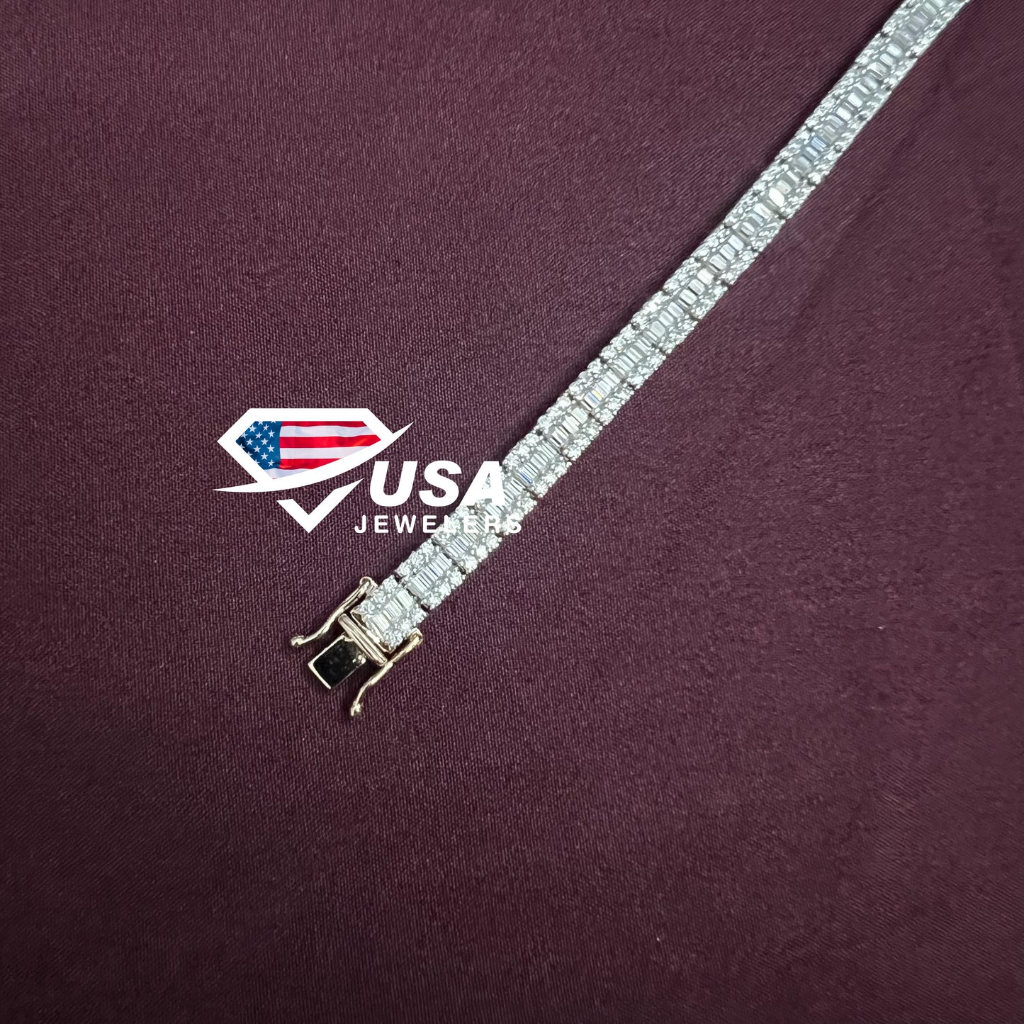 6mm Lab Diamond 18K Rose Gold Tennis Bracelet For Unisex