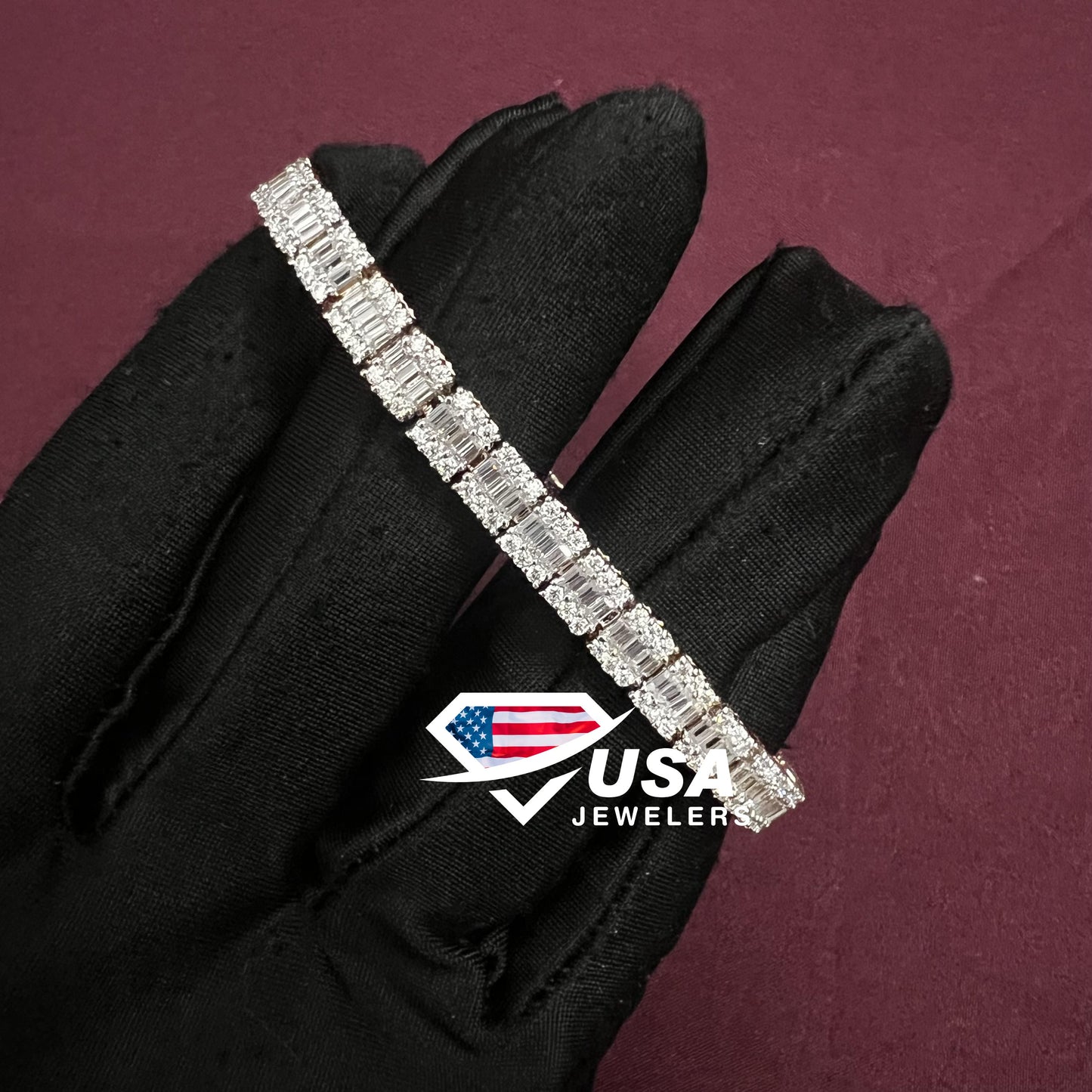 6mm Lab Diamond 18K Rose Gold Tennis Bracelet For Unisex