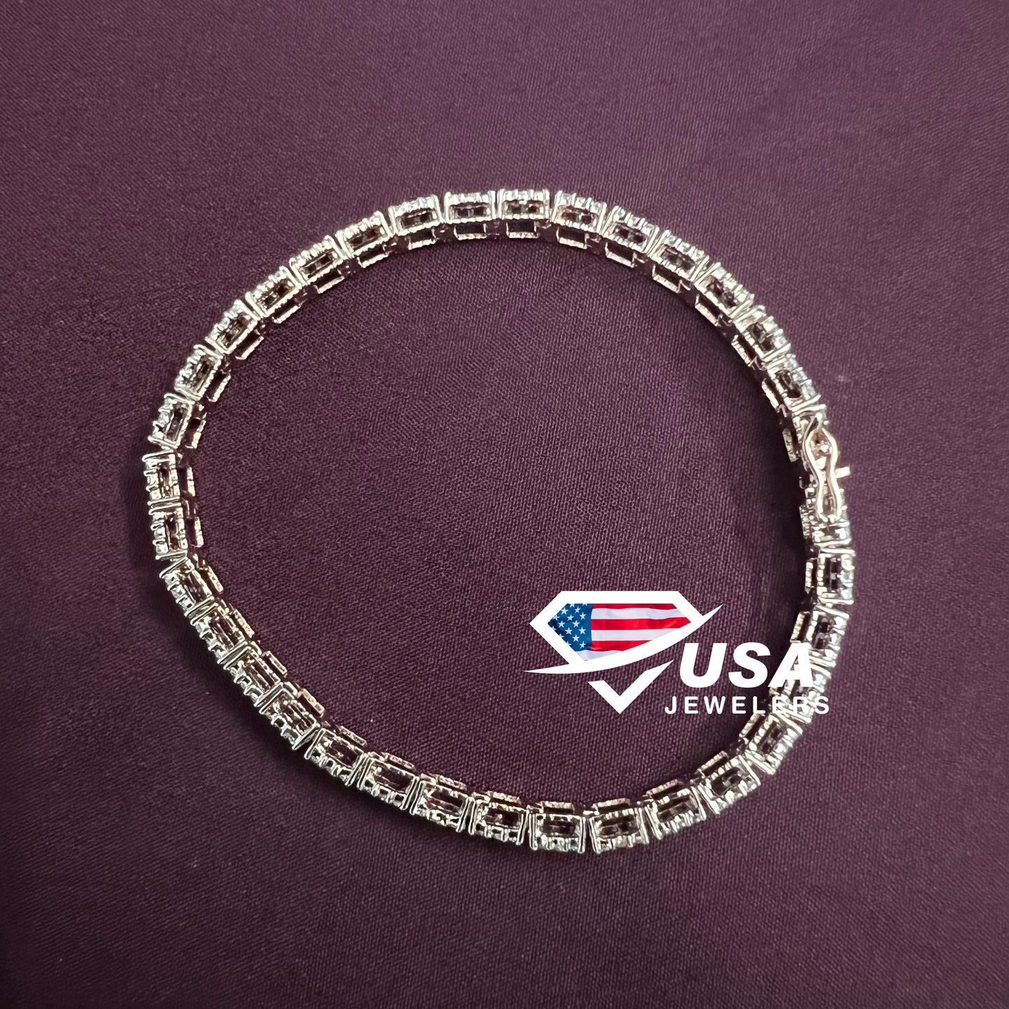 6mm Lab Diamond 18K Rose Gold Tennis Bracelet For Unisex