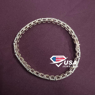 6mm Moissanite tennis Bracelet with 18K Rose Gold Finish for Men & Women
