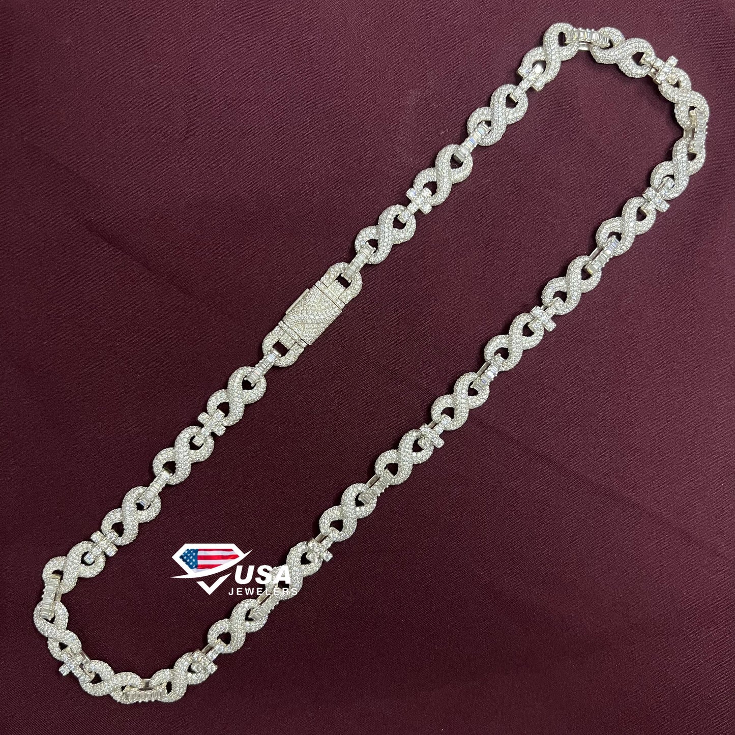 10MM VVS Lab Diamond Infinity And Cross Cuban Chain