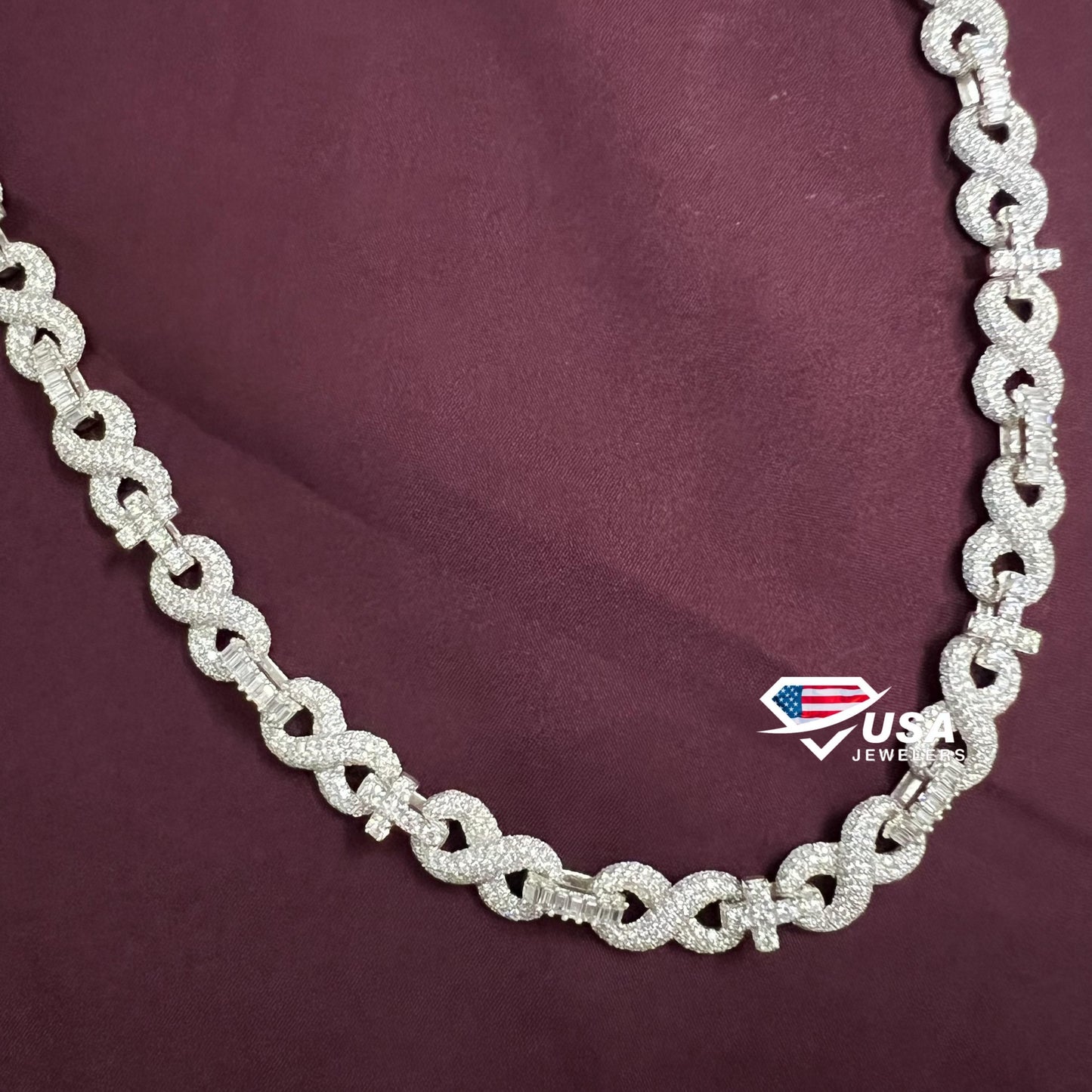 10MM VVS Lab Diamond Infinity And Cross Cuban Chain