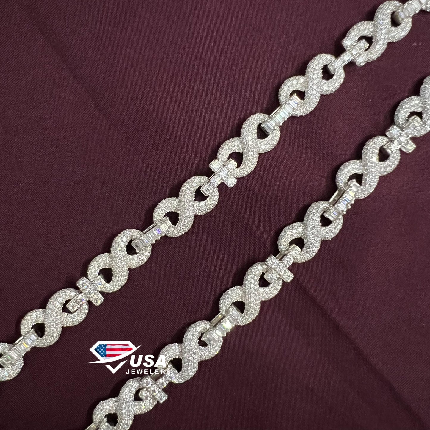 10MM VVS Lab Diamond Infinity And Cross Cuban Chain