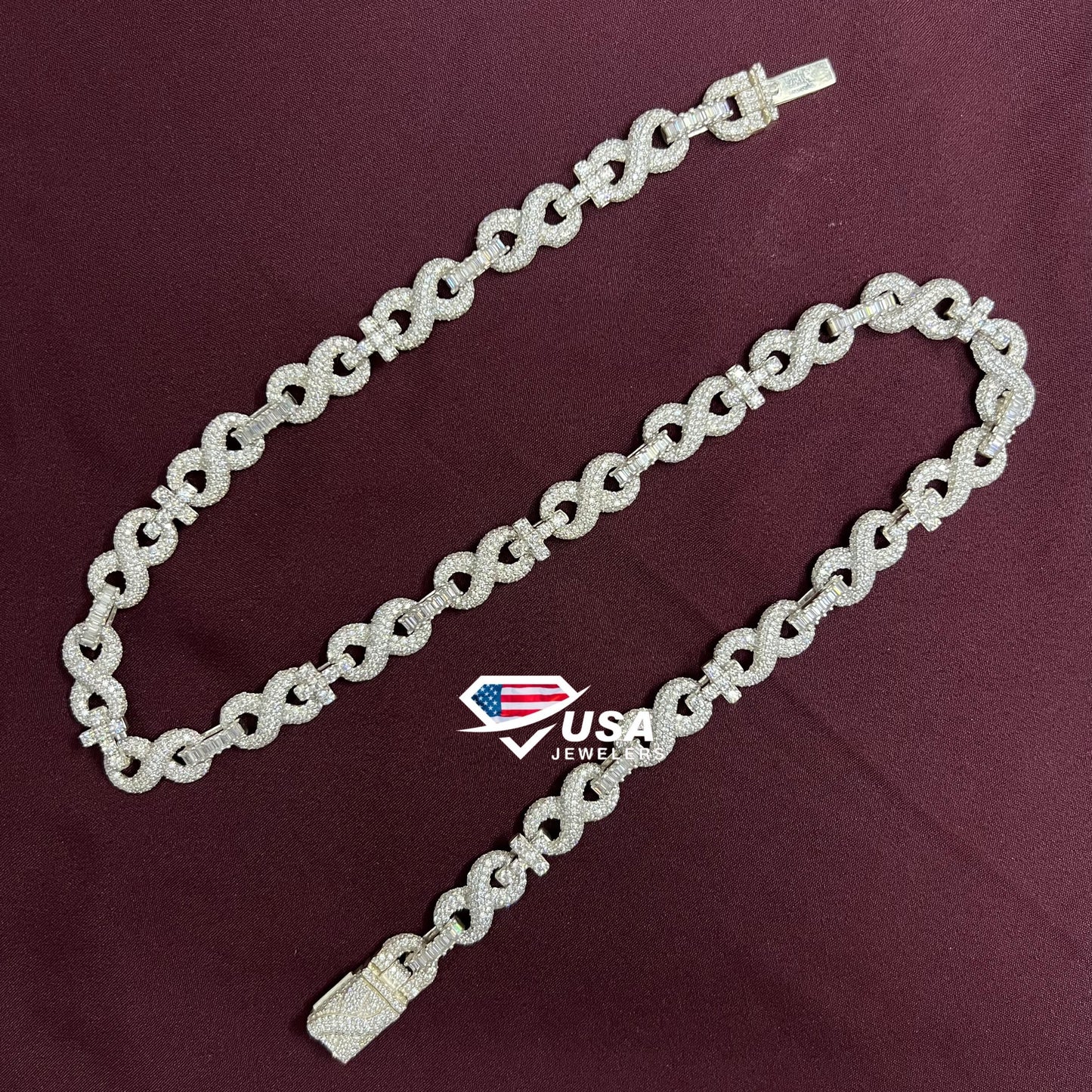 10MM VVS Lab Diamond Infinity And Cross Cuban Chain