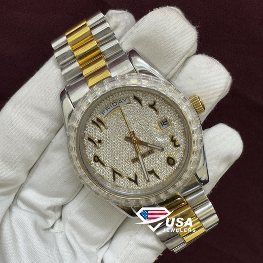 41MM VVS Moissanite Baguette Diamond Only Bezel Watch