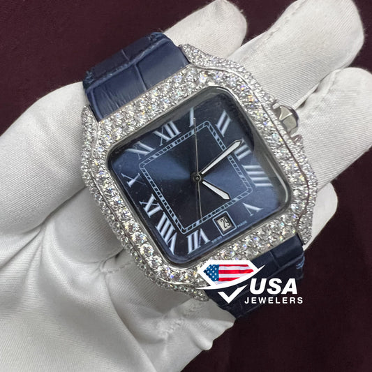 41mm VVS Moissanite Diamond Men's Wrist Watch