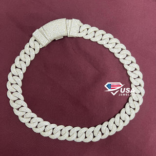 23MM Lab Diamond 14K Gold Moisec Miami Cuban Link Chain