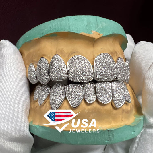 VVS1 Lab Grown Diamond Top and Bottom Grills Set