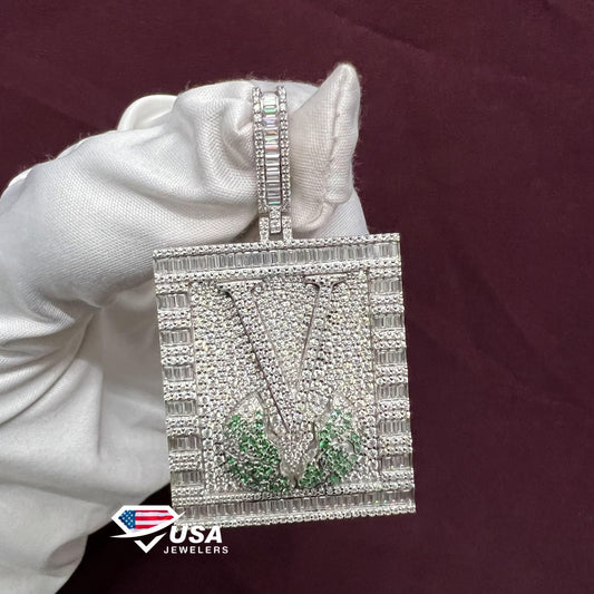 VVS Moissanite Diamond Custom Initial Letter Pendant