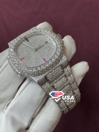 41mm VVS Moissanite Diamond Fully Iced Out Swiss Movement Watch