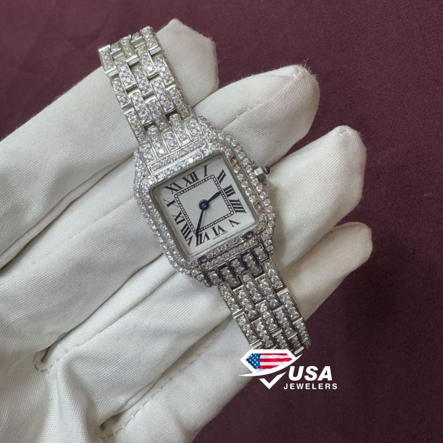 26 mm VVS Lab Diamond Iced Out Women's Wrist Watch