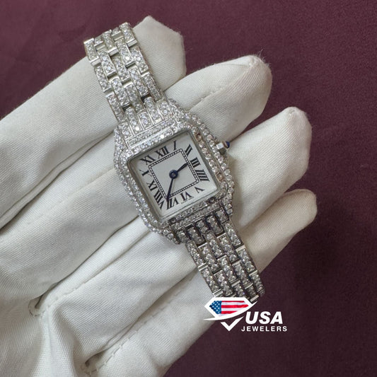 26 mm VVS Lab Diamond Iced Out Women's Wrist Watch