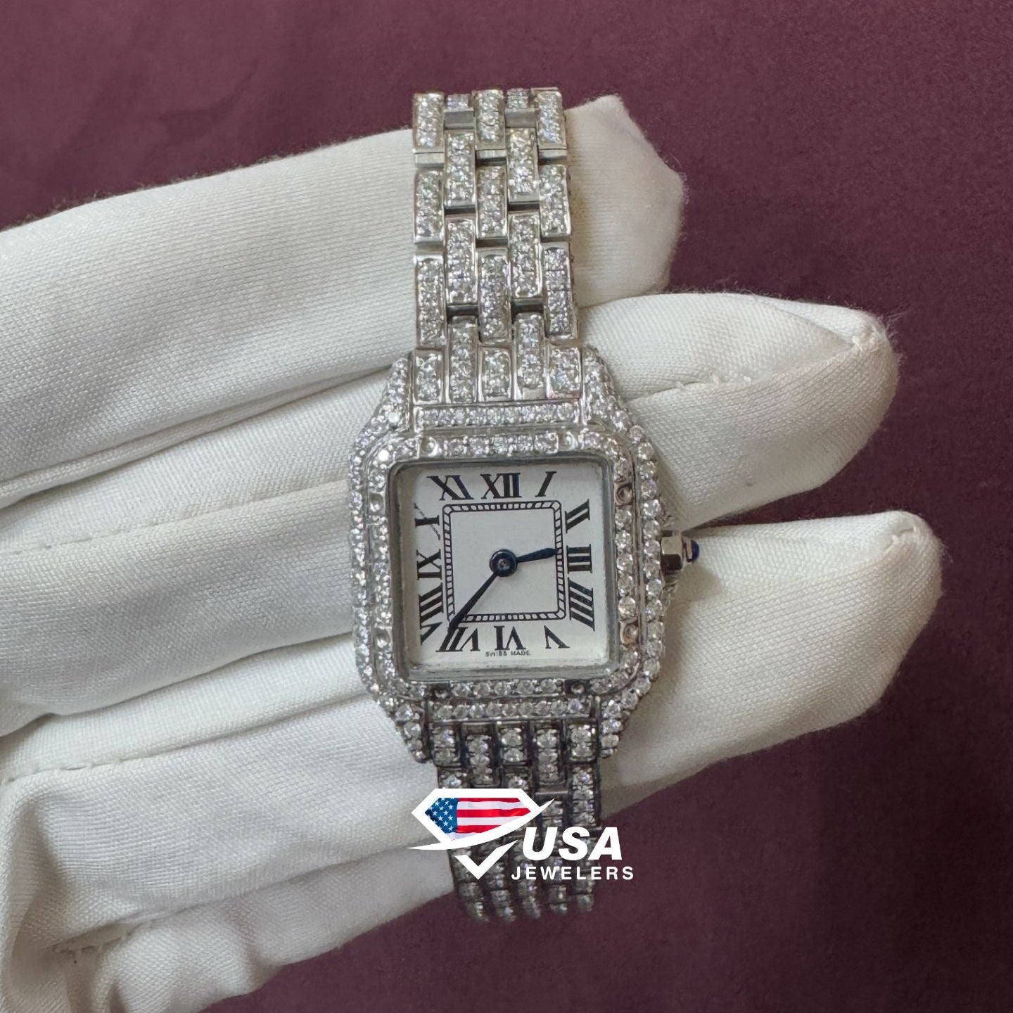 26 mm VVS Lab Diamond Iced Out Women's Wrist Watch