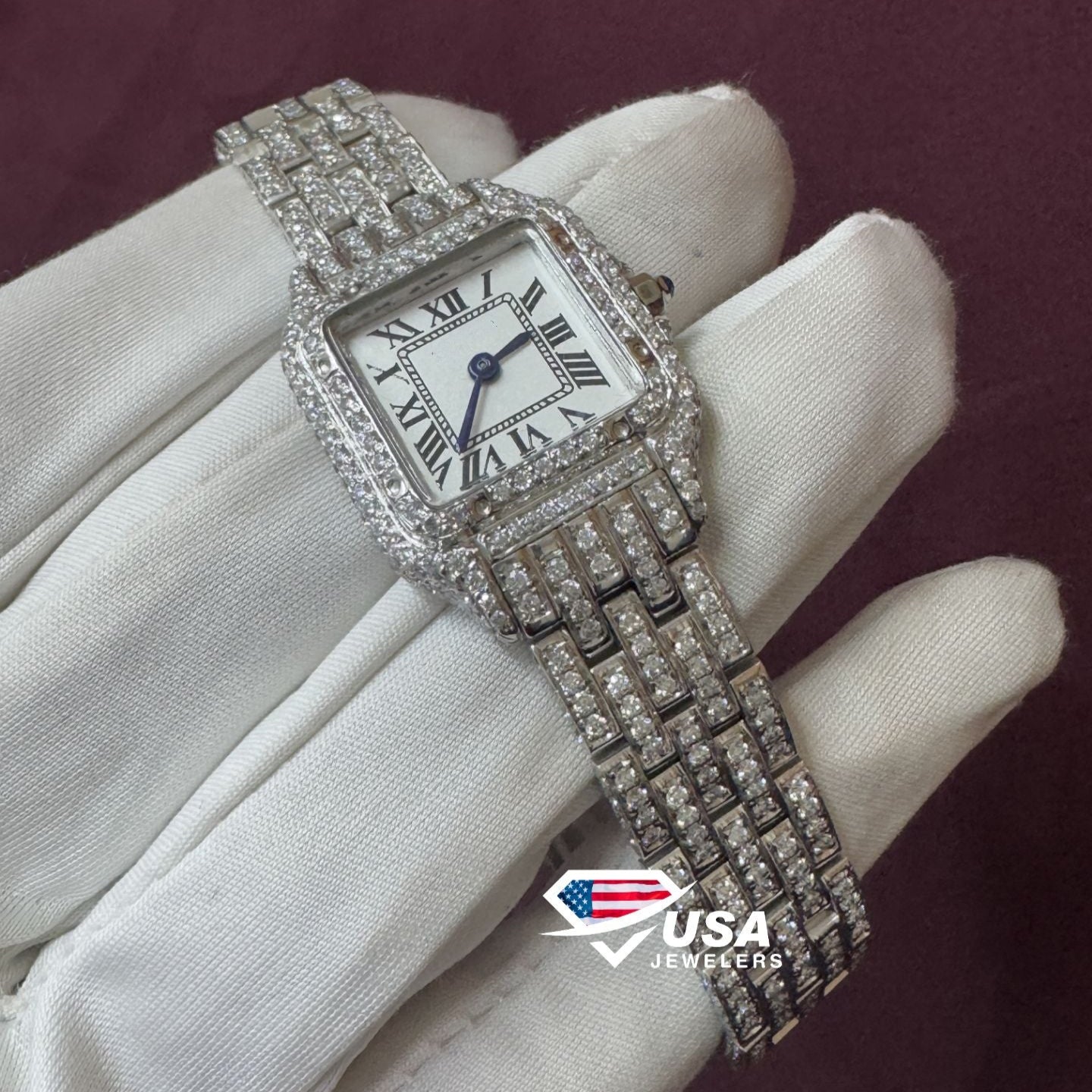 26 mm VVS Lab Diamond Iced Out Women's Wrist Watch