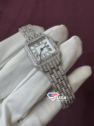 26 mm VVS Lab Diamond Iced Out Women's Wrist Watch