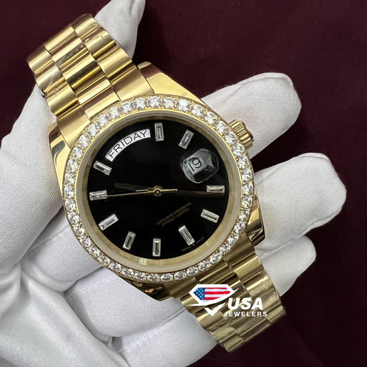 41MM VVS Moissanite Diamond Only Bezel Dial Watch