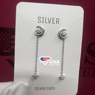 VVS Moissanite Diamond 925 Sterling silver Drop Earring