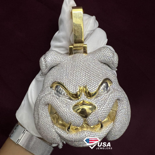 Fully Iced Out Big Boogie Pendant Hip hop Man Diamond Pendant Customised Rapper Jewellery Gift for him
