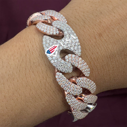 16 MM VVS Moissanite Hip Hop Miami Cuban Bracelet