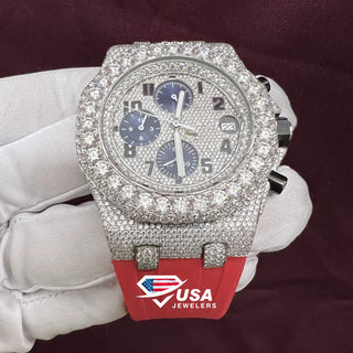 41MM VVS Moissanite Diamond Studded Watch