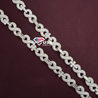 VVS Moissanite Diamond Cuban Link Chain And Pendant Set