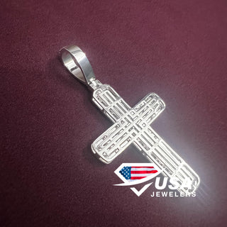 VVS Moissanite Charm Cross Pendant, 925 Silver Iced out Hip Hop Pendant