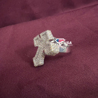 VVS Moissanite Diamond Cross Style Ring
