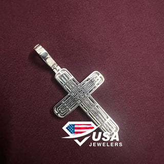 VVS Moissanite Charm Cross Pendant, 925 Silver Iced out Hip Hop Pendant