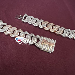 15MM Lab Diamonmd Gold Plated Miami Chain