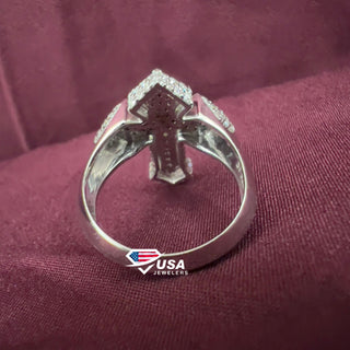 VVS Moissanite Diamond Cross Style Ring