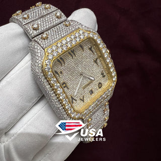 41MM Two Tone Moissanite Diamond Watch