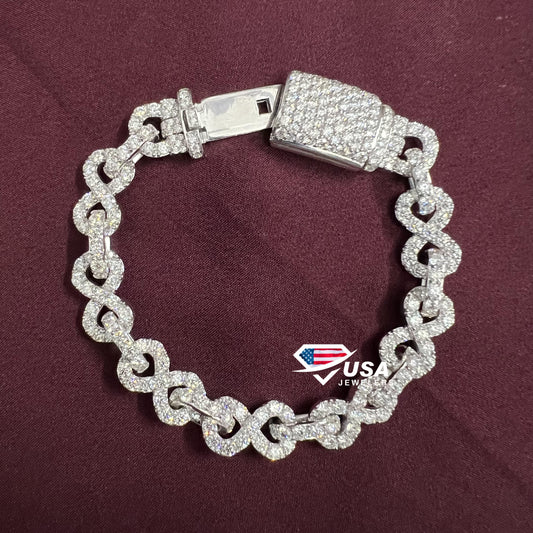 10MM VVS Moissanite Diamond Infinity Bracelet