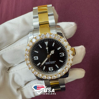 41MM Two Tone Only Bezel VVS Moissanite Diamond Watch