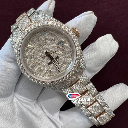 41MM VVS1 Moissanite Diamond Men's Wrist Watch