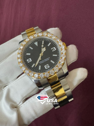 41MM Two Tone Only Bezel VVS Moissanite Diamond Watch