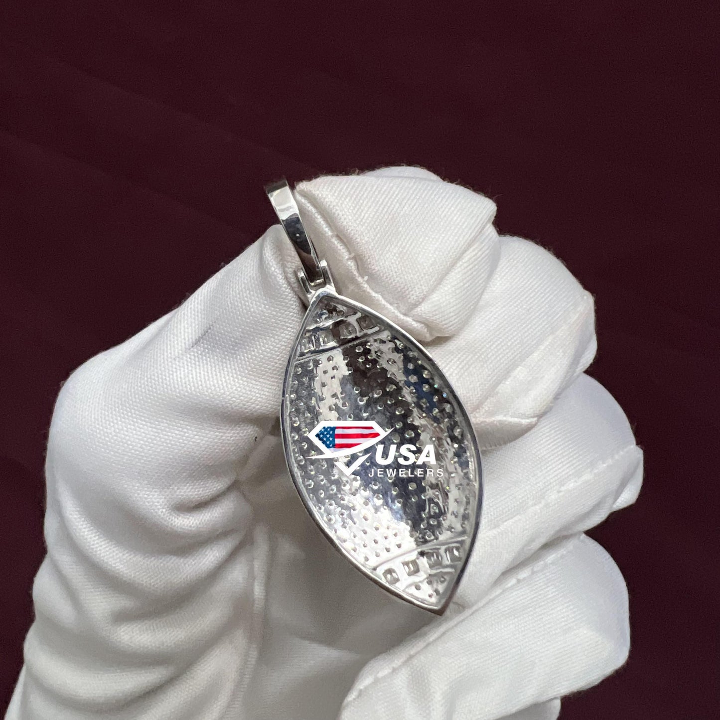 VVS Moissanite Diamond American Football Pendant