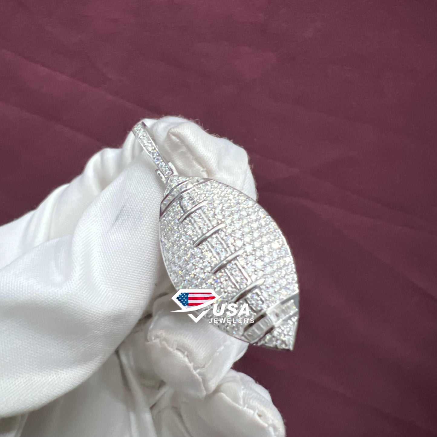 VVS Moissanite Diamond American Football Pendant