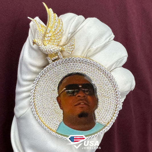 VVS Lab Diamond Custom Photo Pendant for men