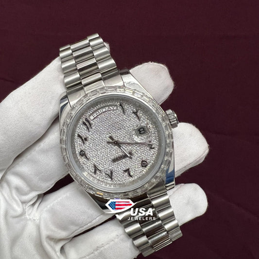 41MM VVS Moissanite Diamond Only Bezel Dial Watch
